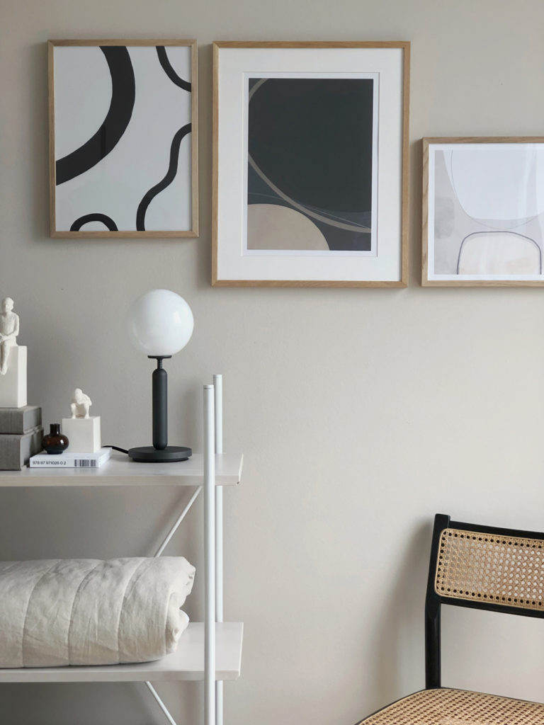 o create that perfect gallery wall at home, you only need a few things. Some beautiful artwork, frames to go with it and the right place to hang them. I have created my gallery wall with the focus on abstract and organic shapes. 